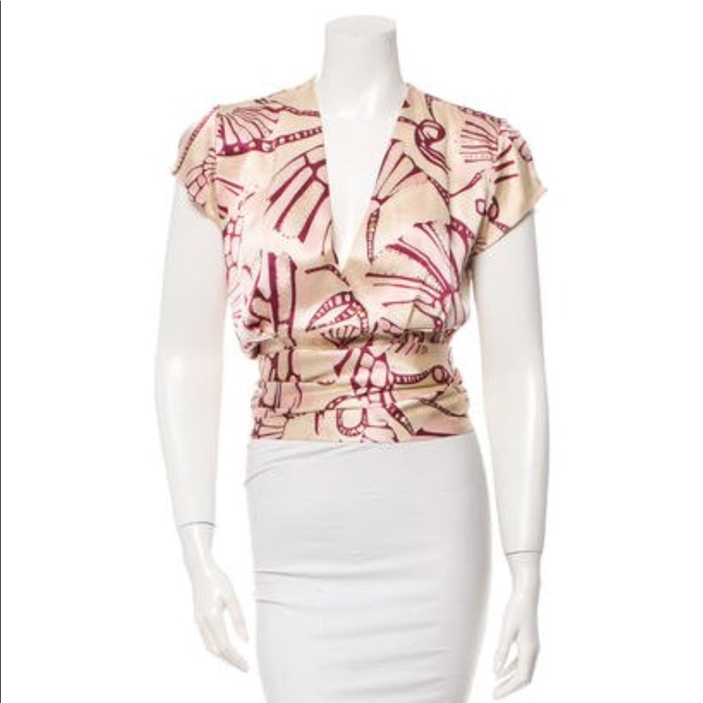 Temperley London V Neck Printed Top